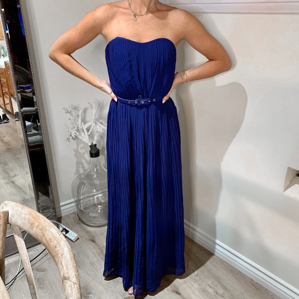 French Connection Blue Pleated Gown || NEW W TAGS!
